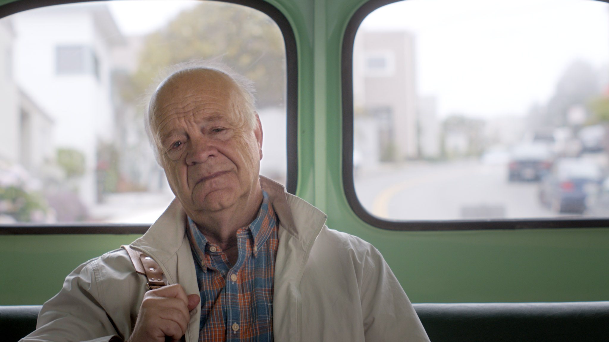 Joel on a bus. Youth, a short film coming in 2016. Starring Jessica Stroup and George Maguire, directed by Brett Marty. A sci-fi film about growing old in a world of perpetual youth.