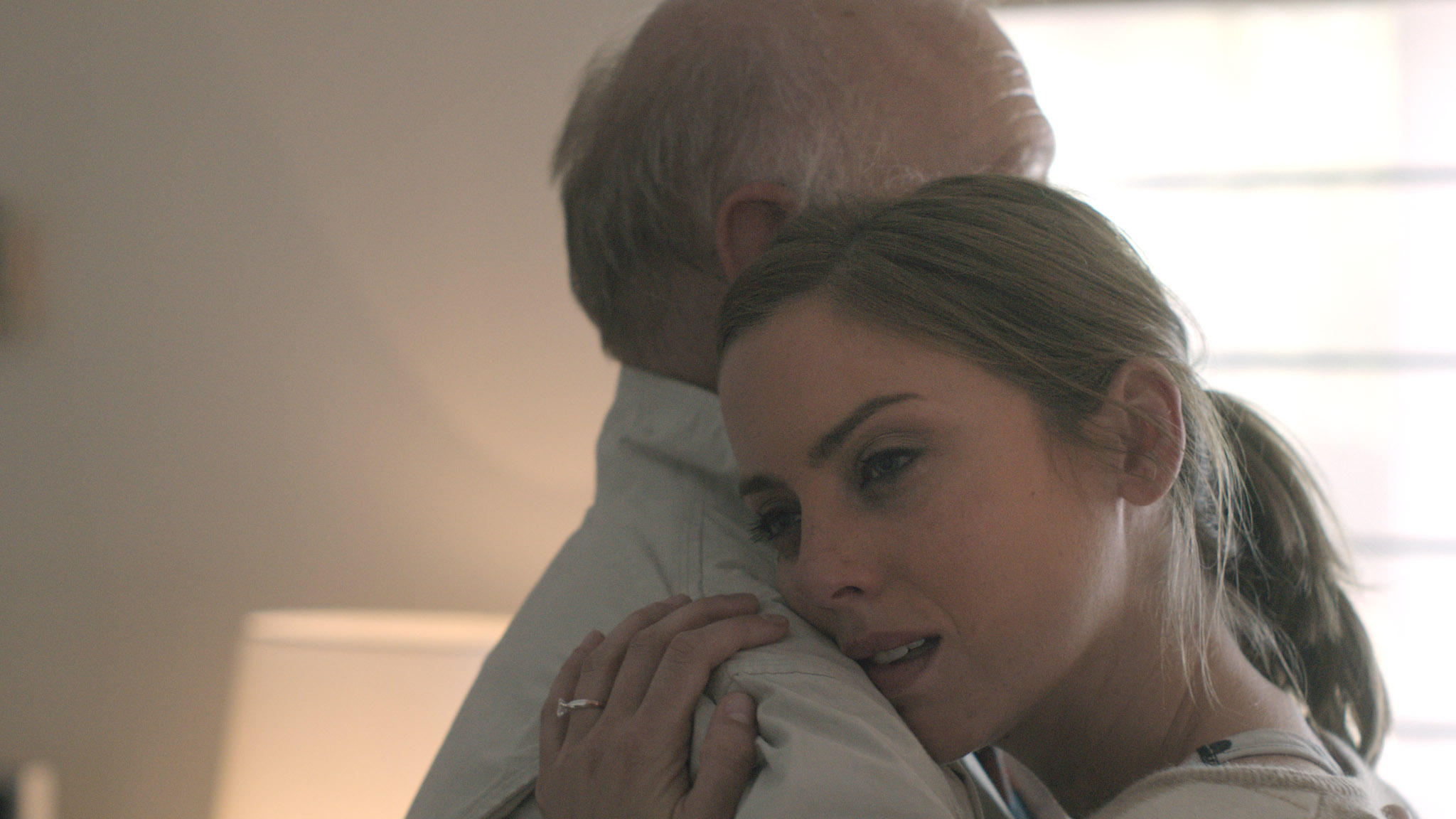 Alice & Joel embrace. Youth, a short film coming in 2016. Starring Jessica Stroup and George Maguire, directed by Brett Marty. A sci-fi film about growing old in a world of perpetual youth.